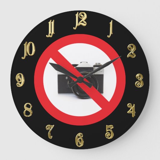 警告標識なし ラージ壁時計 (正面)