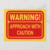 警告標識アプローチの注意デザイン ポストカード (正面)