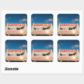 警告標識セント・マーテン空港近く スクエアシール (シート)