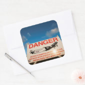 警告標識セント・マーテン空港近く スクエアシール (封筒)