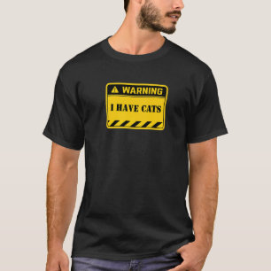 警告標識猫と猫の猫ちゃん猫 Tシャツ