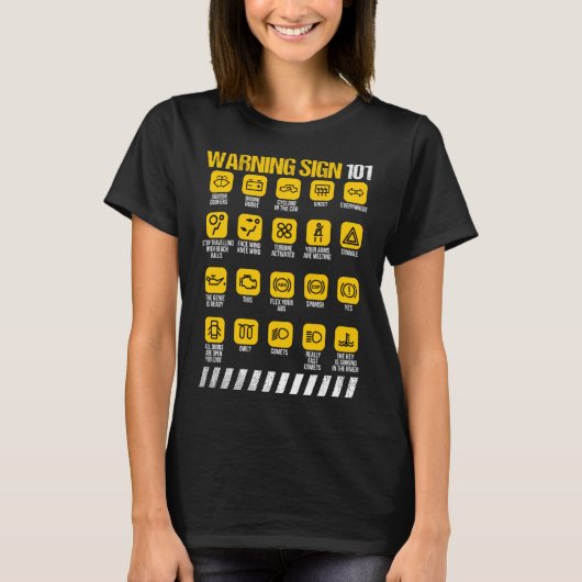警告標識101注意事項 Tシャツ (正面)