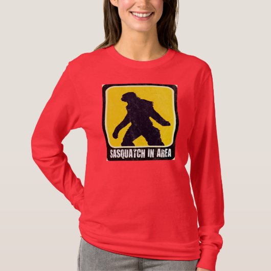 警告標識-区域のサスカッチ Tシャツ (正面)