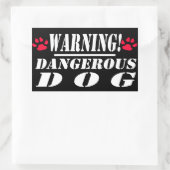 警告標識 |危険な犬 長方形シール (バッグ)