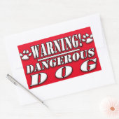 警告標識 |危険な犬 長方形シール (封筒)