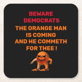 警告民主党 スクエアペーパーコースター