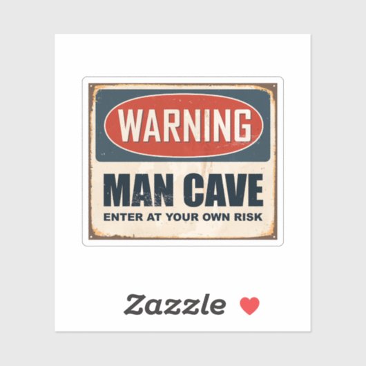 警告男の洞窟 シール (シート)