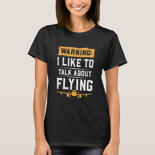 警告話したい飛んでいる Tシャツ (正面)