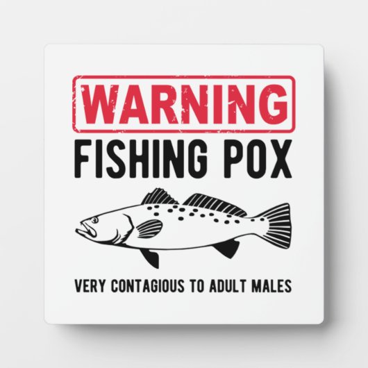 警告魚釣り フォトプラーク (正面)