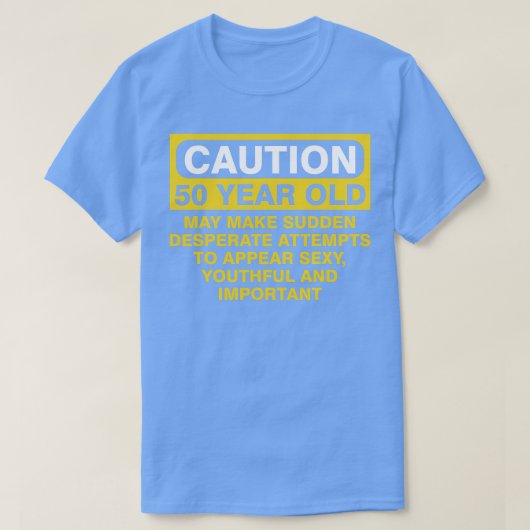 警告50年古い誕生日1970おもしろい Gagギフト5 Tシャツ (デザイン正面)
