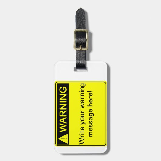 警告! -あなたのカスタムな警告表示を作成して下さい! ラゲッジタグ (正面縦)