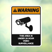 警告：このエリアは24時間監視中 ショップ ウィンドウサイン (シート3)