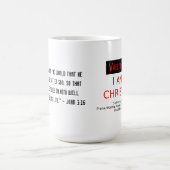 警告-キリスト教の白いコーヒー・マグ コーヒーマグカップ (中央)