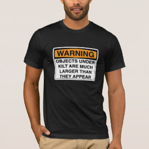 警告-キルトの下の大きい目的 Tシャツ