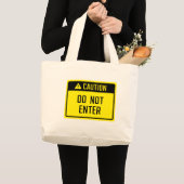 警告:サインを入力しない ラージトートバッグ (正面(商品))
