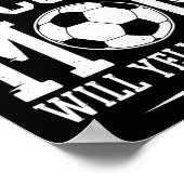 警告 サッカーお母さん大声で怒鳴るぞ サッカーファン  ポスター (角)