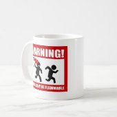 警告! ゾンビは可燃性のマグであるかもしれません コーヒーマグカップ (正面左)