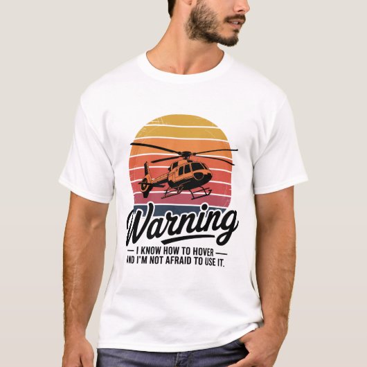 警告: ホバリングのプロです Tシャツ (正面)