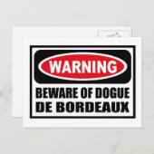 警告：ボルドー・ドッグに注意 ポストカード (正面/裏面)