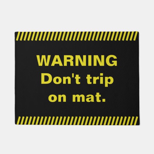 警告。 マットでつまずかせないで下さい ドアマット (正面)