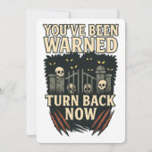 警告：今すぐ引き返せ - ユーモアたっぷりのハロウィン警告メッセージ 招待状 (正面)