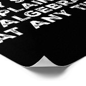 警告 代数を説明し始めるかも 面白い数学Tシャツ ポスター (角)