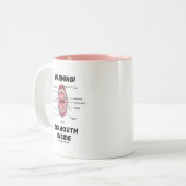 警告!内部の大口（口腔解剖学） ツートーンマグカップ (正面左)