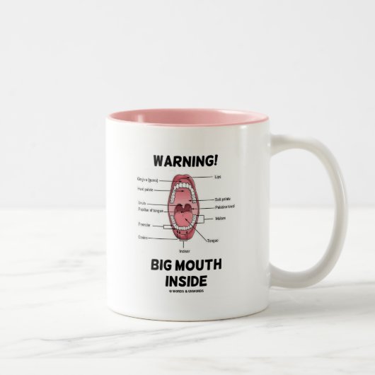警告!内部の大口（口腔解剖学） ツートーンマグカップ (右)