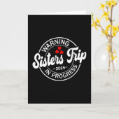 警告！姉妹旅行2025進行中 面白い姉妹 カード (黄色い花)