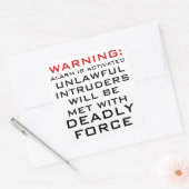 警告: 家警報、致命的な力、城の法律 スクエアシール (封筒)