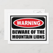 警告！山獅に注意 ポストカード (正面/裏面)