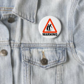 警告-年配の交差 缶バッジ (インサイチュ)