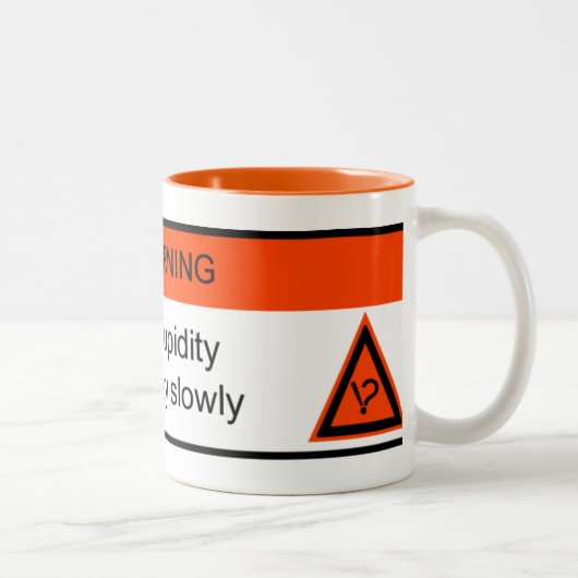 警告: 愚かさにアレルギー ツートーンマグカップ (右)