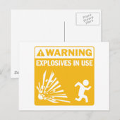 警告!爆発物使用はがき ポストカード (正面/裏面)