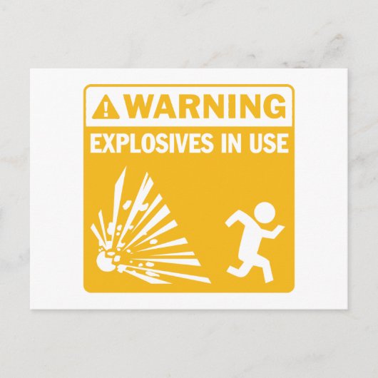 警告!爆発物使用はがき ポストカード (正面)