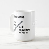 警告! 私にPiccolo…あります コーヒーマグカップ (正面左)