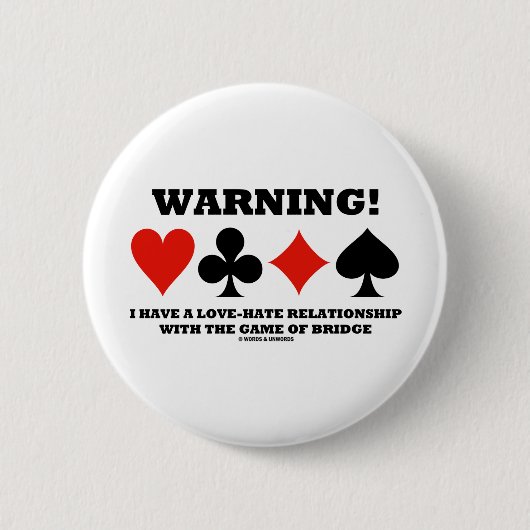 警告! 私はゲームとの愛憎関係を有します 缶バッジ (正面)