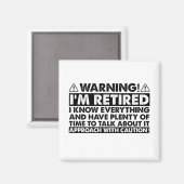 警告：私は引退しました 面白い引退 退職者 マグネット (正面/裏面)