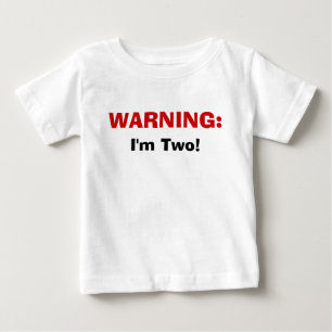 警告: 、私は2才です! ベビーTシャツ