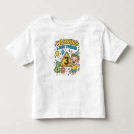 警告！私３歳になった！３歳の誕生日だよ！ トドラーTシャツ