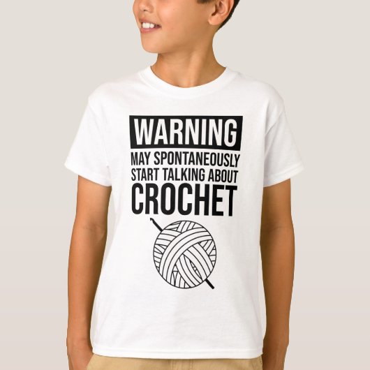 警告 - 編み物トークが始まるかも Tシャツ (正面)