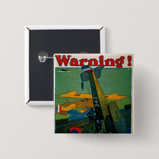 警告! 缶バッジ (正面&裏面)