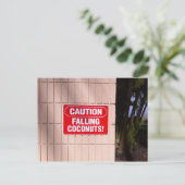 警告 – 落下ココナッツ！ ポストカード (スタンド正面)