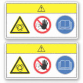 警告/装置が自動的にラベル付けを開始 シール (正面)