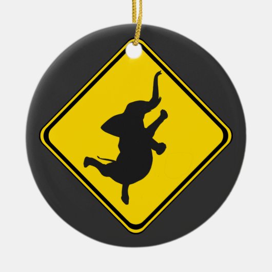 警告：踊りゾウ興！ セラミックオーナメント (正面)