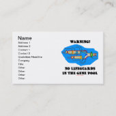 警告! 遺伝子給源のライフガード無し 名刺 (正面)