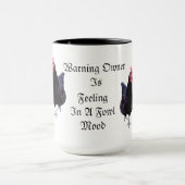 警告：飼い主は今日気分が悪いです マグカップ (中央)