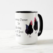 警告：飼い主は今日気分が悪いです マグカップ (正面右)