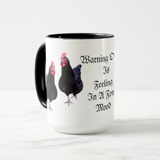 警告：飼い主は今日気分が悪いです マグカップ (正面左)