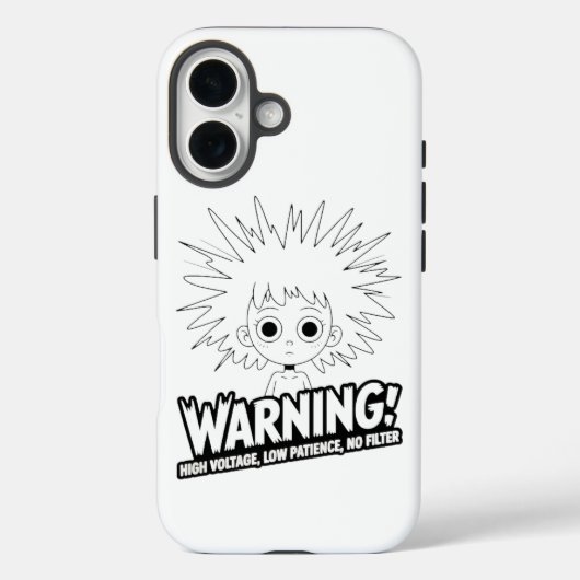 警告!高電圧、低忍耐、フィルターなし! Case-Mate iPhoneケース (裏面)